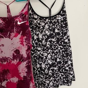 Two Nike spaghetti strap tank tops